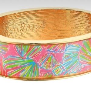 Lily Pulitzer Boca Hinged Bangle Bracelet Shellabrate NEW!